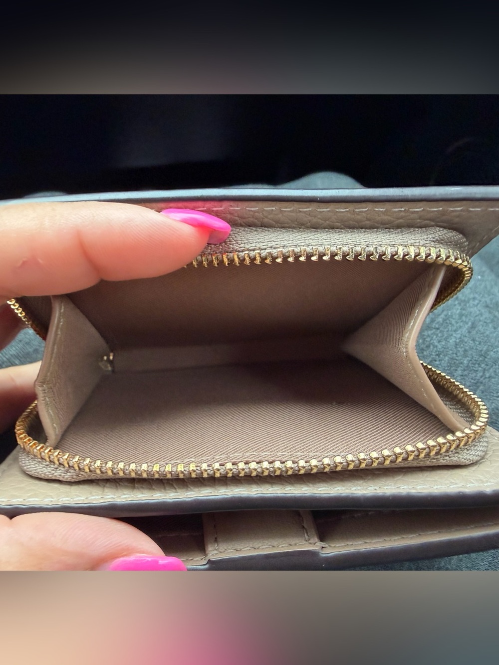 Coach Pebbled Leather Snap Wallet in light brown - Picture 5 of 5